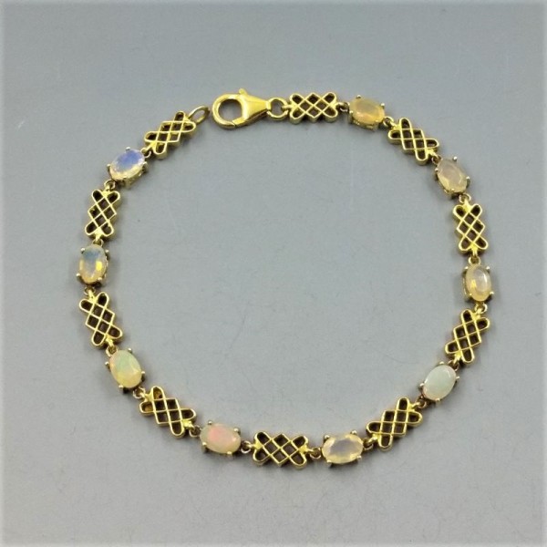 Opal and Gold Vermeil Link Bracelet UK